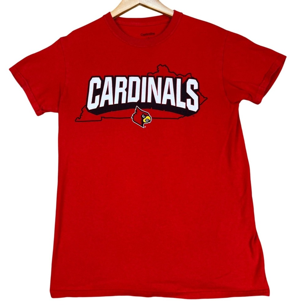 Louisville Cardinals Captivating Apparel T-Shirt Men Small Red Short Sleeve NCAA